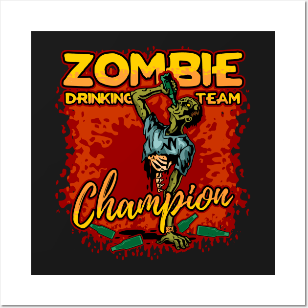 Zombie Drinking Team Wall Art by RadStar